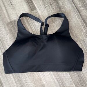 Athleta Advance Sports Bra 38B Black Adjustable Straps wireless workout running